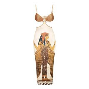 AKOSHA Jet Set Cairo Bikini Top (Large) With Nerfertiti Skirt (Small) Dress